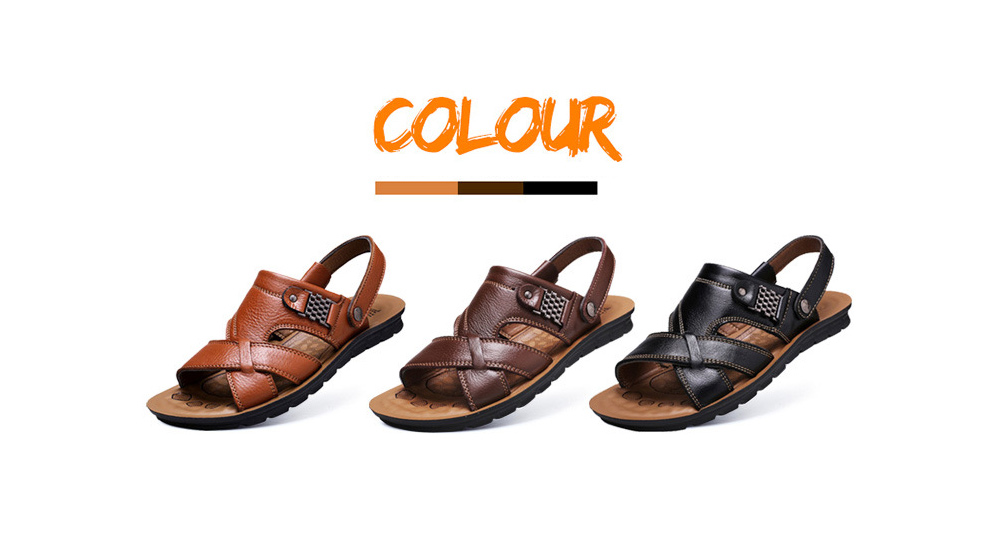 Men's Sandals Large Size Leather Beach Shoes Sandal Men's Sandals Large Size Leather Beach Shoes Sandal