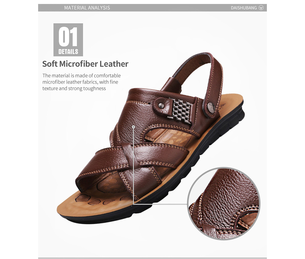 Men's Sandals Large Size Leather Beach Shoes Sandal Fabric Men's Sandals Large Size Leather Beach Shoes Sandal Fabric
