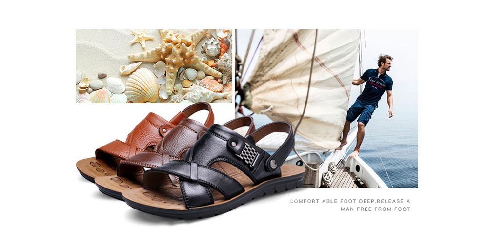 Men's Sandals Large Size Leather Beach Shoes Sandal Men's Sandals Large Size Leather Beach Shoes Sandal
