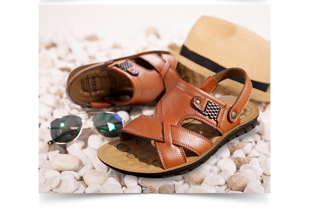 Men's Sandals Large Size Leather Beach Shoes Sandal Men's Sandals Large Size Leather Beach Shoes Sandal