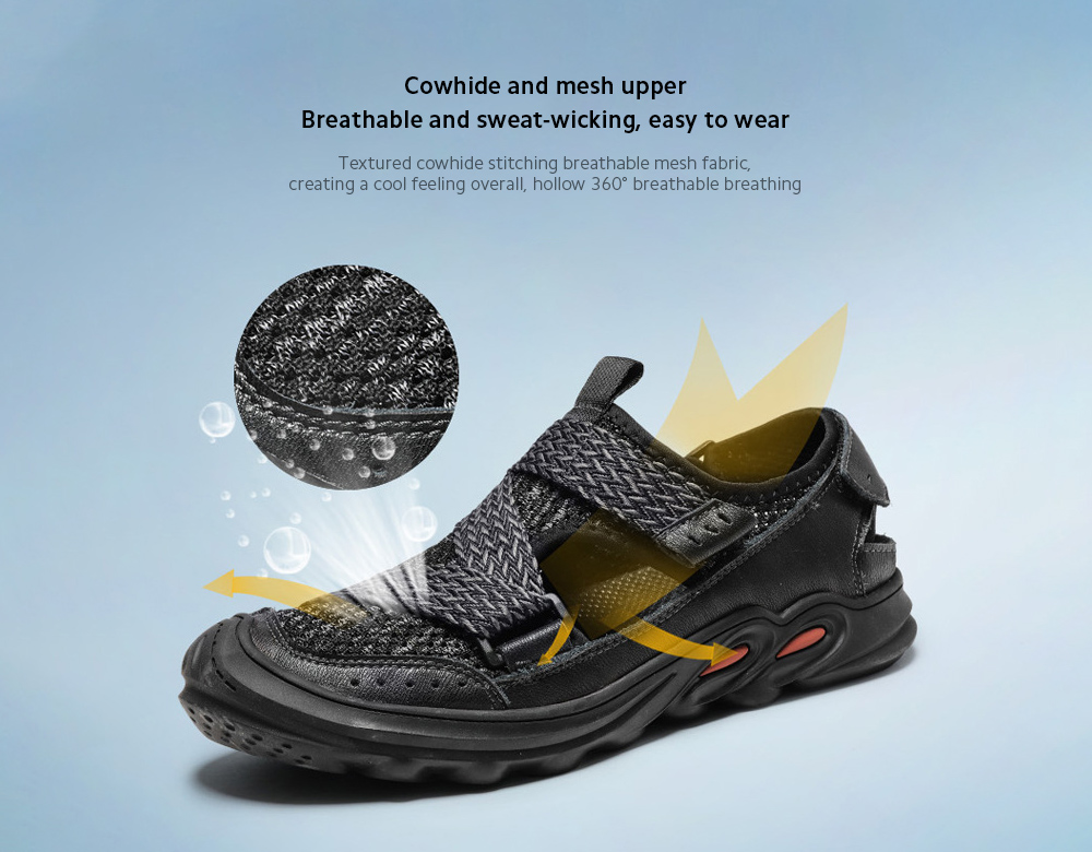 New Men Sandal Cowhide and mesh upper New Men Sandal Cowhide and mesh upper