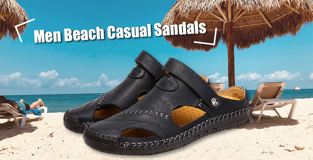Men Beach Casual Sandals Breathable Lightweight Super Comfortable- Black 41 Men Beach Casual Sandals Breathable Lightweight Super Comfortable- Black 41