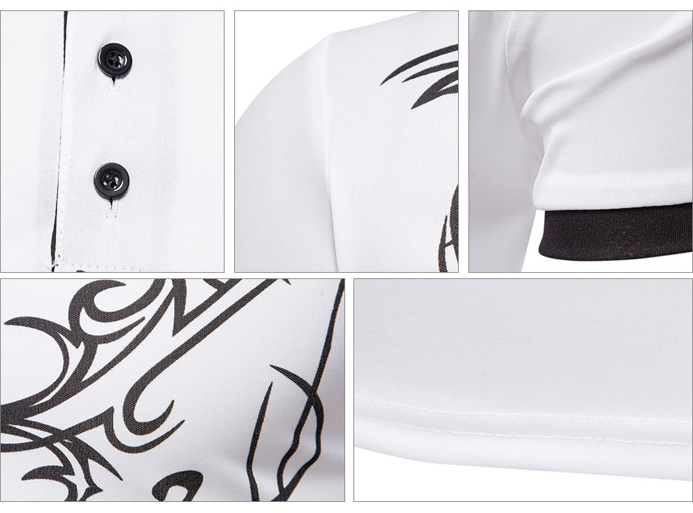 Men Summer Turn-down Collar Short Sleeve Casual Shirt - Black L Men Summer Turn-down Collar Short Sleeve Casual Shirt - Black L