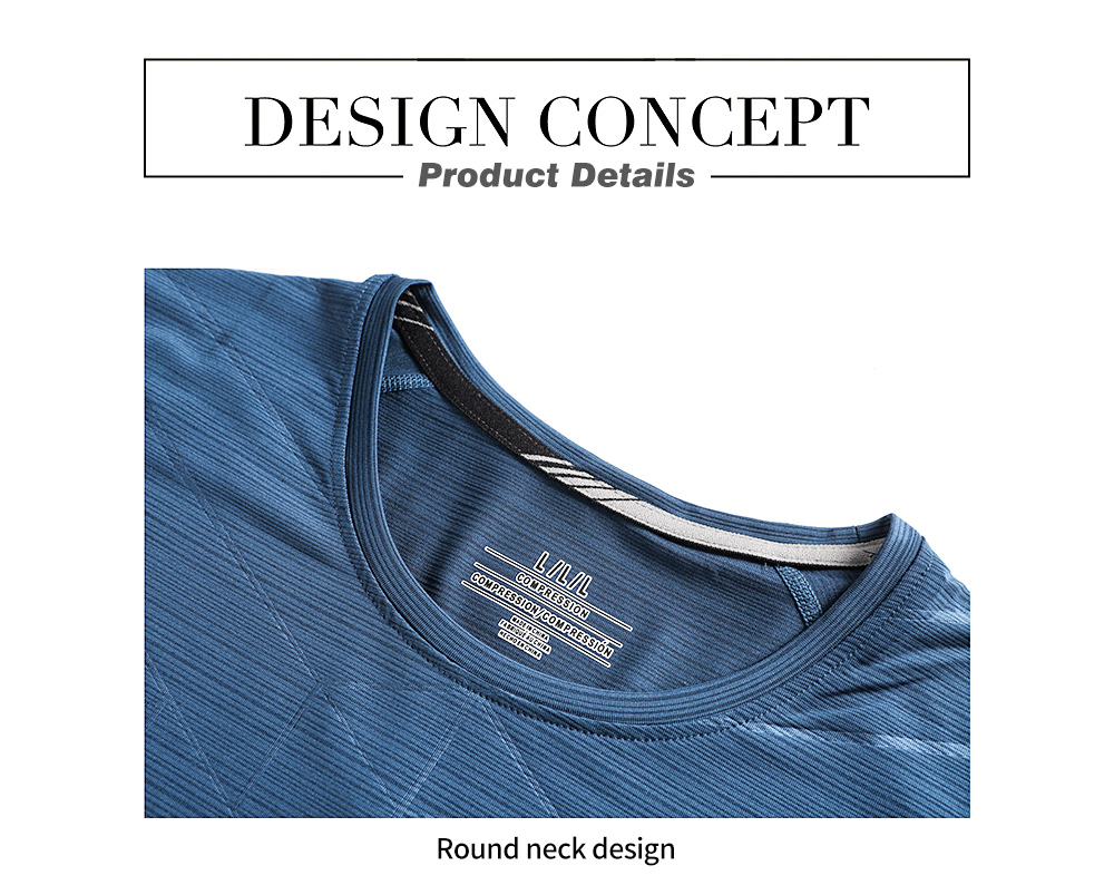 NS023 Men Outdoor Sports Fitness Short Sleeve Round Neck T-shirt Ice Silk Tops - Blue Koi L NS023 Men Outdoor Sports Fitness Short Sleeve Round Neck T-shirt Ice Silk Tops - Blue Koi L