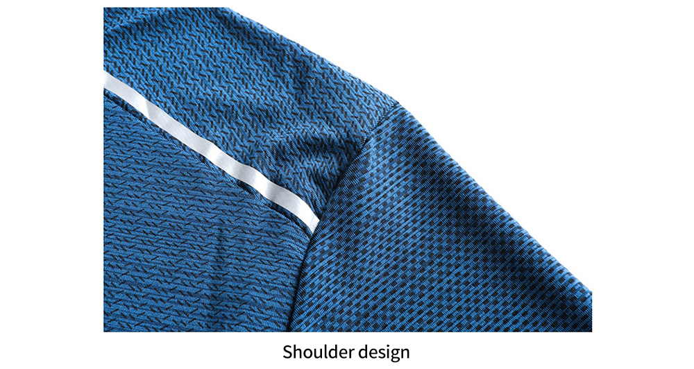 NS372 Men Outdoor Sports Fitness Short Sleeve Round Neck T-shirt Ice Silk Tops - Silk Blue L NS372 Men Outdoor Sports Fitness Short Sleeve Round Neck T-shirt Ice Silk Tops - Silk Blue L