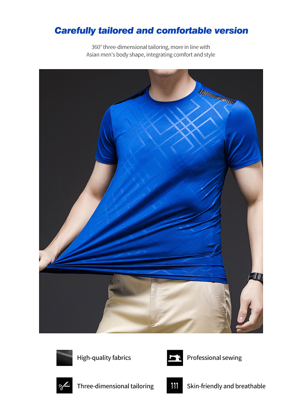 NS007 Men Outdoor Sports Fitness Short Sleeve Round Neck T-shirt Ice Silk Tops - White 3XL NS007 Men Outdoor Sports Fitness Short Sleeve Round Neck T-shirt Ice Silk Tops - White 3XL