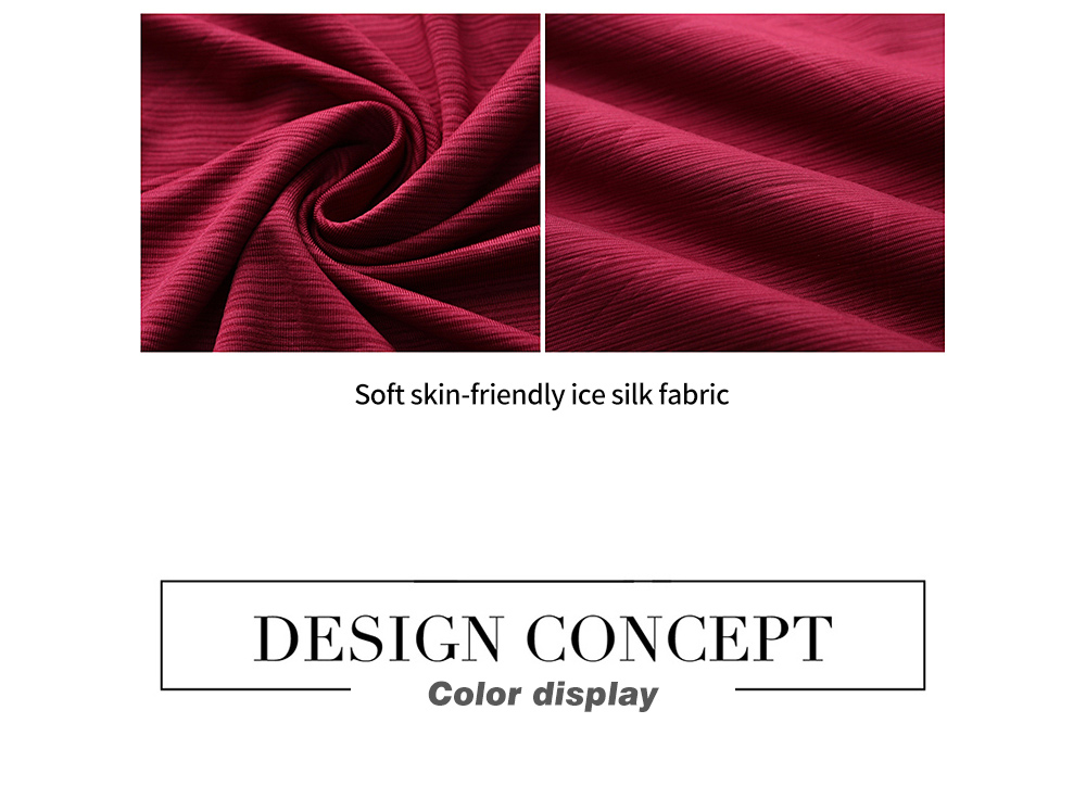 NS069 Men Outdoor Sports Fitness Short Sleeve Round Neck T-shirt Ice Silk Tops - Red Wine 2XL NS069 Men Outdoor Sports Fitness Short Sleeve Round Neck T-shirt Ice Silk Tops - Red Wine 2XL
