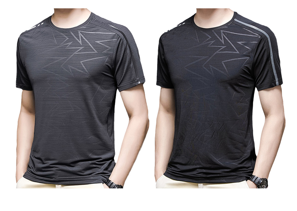 NS069 Men Outdoor Sports Fitness Short Sleeve Round Neck T-shirt Ice Silk Tops - Red Wine 2XL NS069 Men Outdoor Sports Fitness Short Sleeve Round Neck T-shirt Ice Silk Tops - Red Wine 2XL