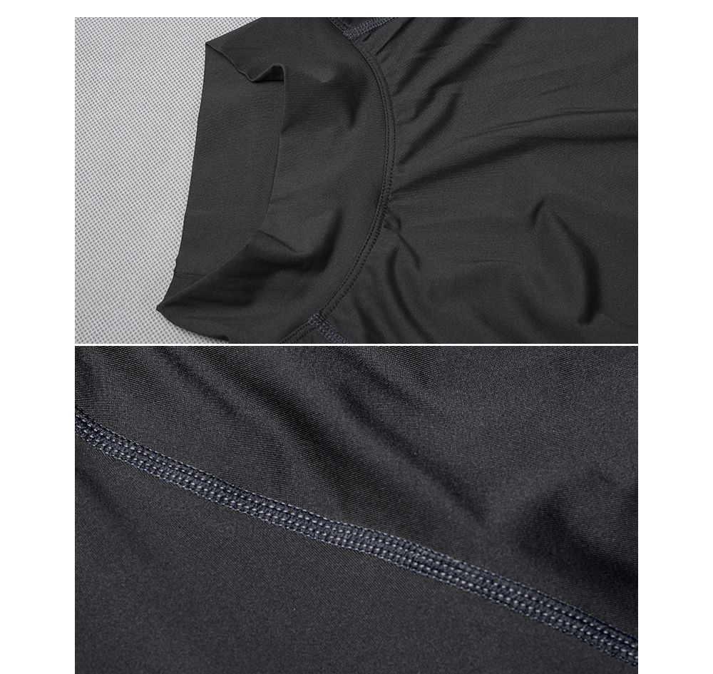 High Collar Fitness Clothes Men's Tight-fitting Veneer Quick Long Sleeve T-shirt Padded Basketball Running Sports Top - Long Sleeve D1976 (high Collar) Black + Red Sleeve + Black Line XL High Collar Fitness Clothes Men's Tight-fitting Veneer Quick Long Sleeve T-shirt Padded Basketball Running Sports Top - Long Sleeve D1976 (high Collar) Black + Red Sleeve + Black Line XL