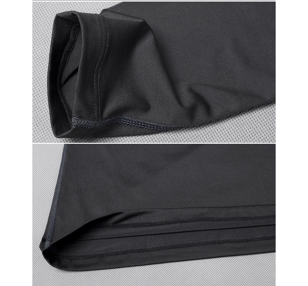 High Collar Fitness Clothes Men's Tight-fitting Veneer Quick Long Sleeve T-shirt Padded Basketball Running Sports Top - Long Sleeve D1976 (high Collar) Black + Red Sleeve + Black Line XL High Collar Fitness Clothes Men's Tight-fitting Veneer Quick Long Sleeve T-shirt Padded Basketball Running Sports Top - Long Sleeve D1976 (high Collar) Black + Red Sleeve + Black Line XL