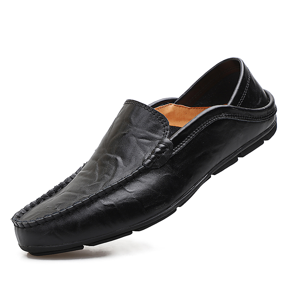 Men Casual Loafers Genuine Leather Moccasins Shoes- Golden brown EU 44 Men Casual Loafers Genuine Leather Moccasins Shoes- Golden brown EU 44