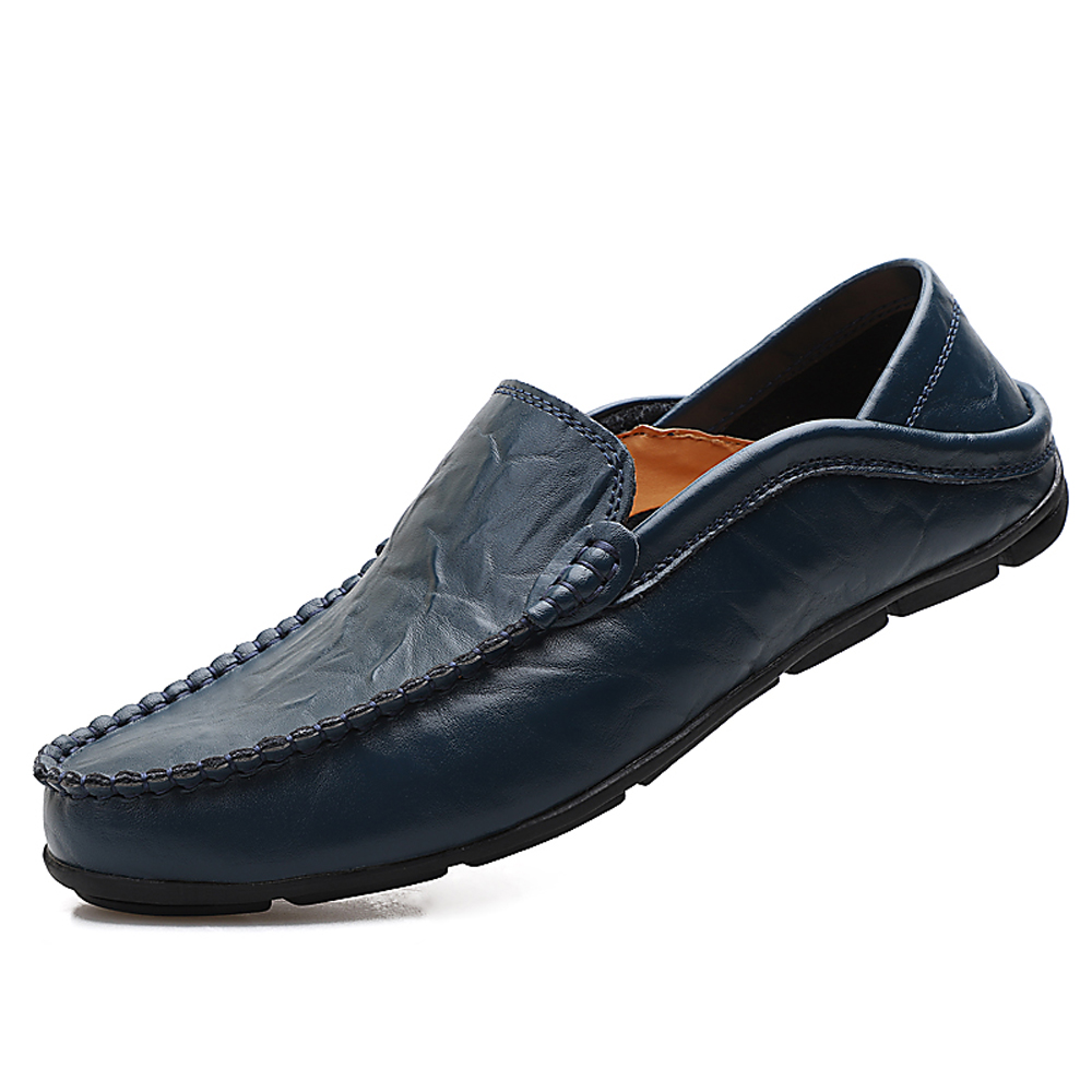 Men Casual Loafers Genuine Leather Moccasins Shoes- Golden brown EU 44 Men Casual Loafers Genuine Leather Moccasins Shoes- Golden brown EU 44