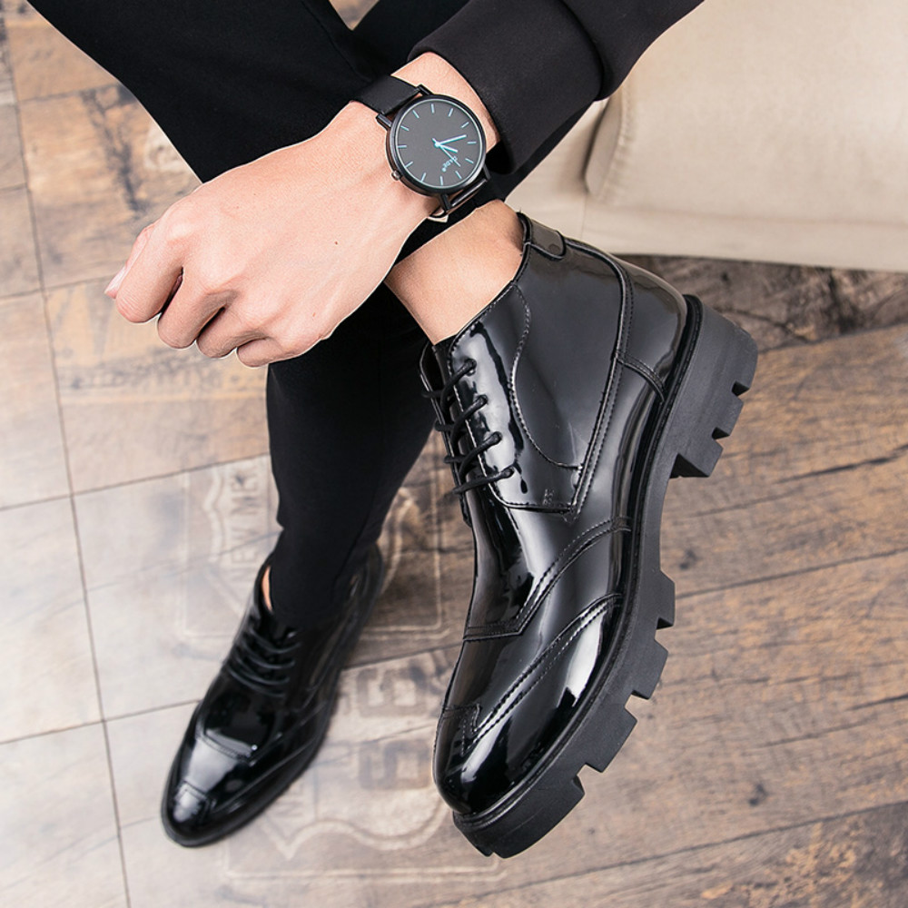 Business Casual Fashion Rise Mens Boots Shoes- Jet Black EU 41 Business Casual Fashion Rise Mens Boots Shoes- Jet Black EU 41
