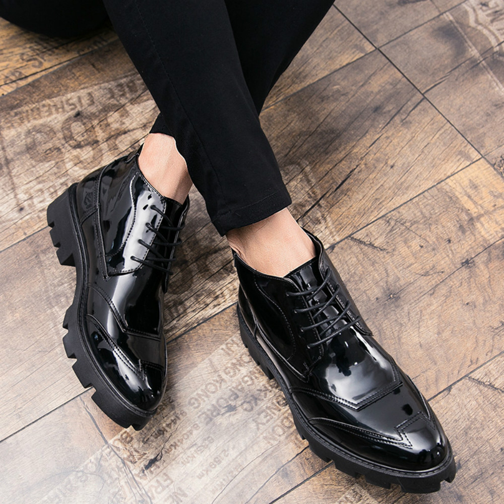 Business Casual Fashion Rise Mens Boots Shoes- Jet Black EU 41 Business Casual Fashion Rise Mens Boots Shoes- Jet Black EU 41
