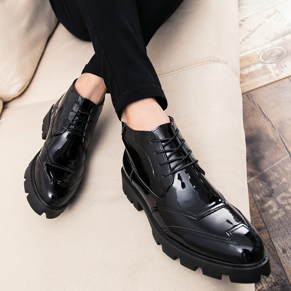 Business Casual Fashion Rise Mens Boots Shoes- Jet Black EU 41 Business Casual Fashion Rise Mens Boots Shoes- Jet Black EU 41