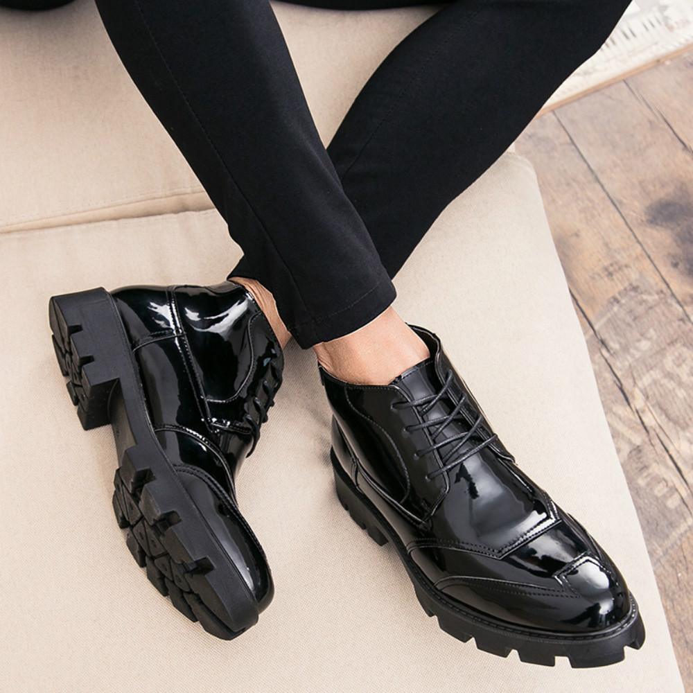 Business Casual Fashion Rise Mens Boots Shoes- Jet Black EU 41 Business Casual Fashion Rise Mens Boots Shoes- Jet Black EU 41