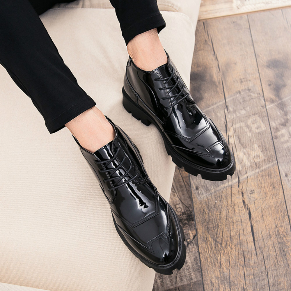 Business Casual Fashion Rise Mens Boots Shoes- Jet Black EU 41 Business Casual Fashion Rise Mens Boots Shoes- Jet Black EU 41