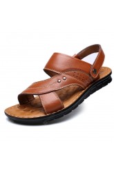 Summer Men's Simple Personality Sandals Casual Fashion Slippers Leather Beach Shoes