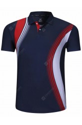 Men's Short-sleeved Turn-down Collar T-shirt Printing Breathable Sportswear Volleyball Tennis Tournament Top