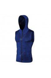 Men's Sports Running Training Zipper Hooded Quick-drying Vest