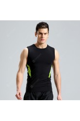 Men's Sports T Shirt Fitness Clothes Sleeveless Vest Male Tight Gym High Racing Running T-shirt Sports Clothing
