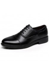 Men's Leather Shoes School Officer Casual Style Black Color